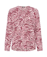 Olsen Women's Swirl Print Tunic Blouse