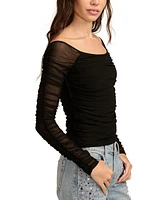 Lucky Brand Women's Ruched Off-The-Shoulder Top