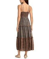 Lucky Brand Women's Chiffon Print-Mix Maxi Dress