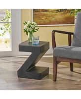 Simplie Fun Modern Concrete Twist Accent Table: Artful Elegance, No Assembly