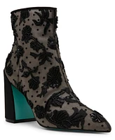 Betsey Johnson Women's Merri Mesh Embellished Block Heel Booties