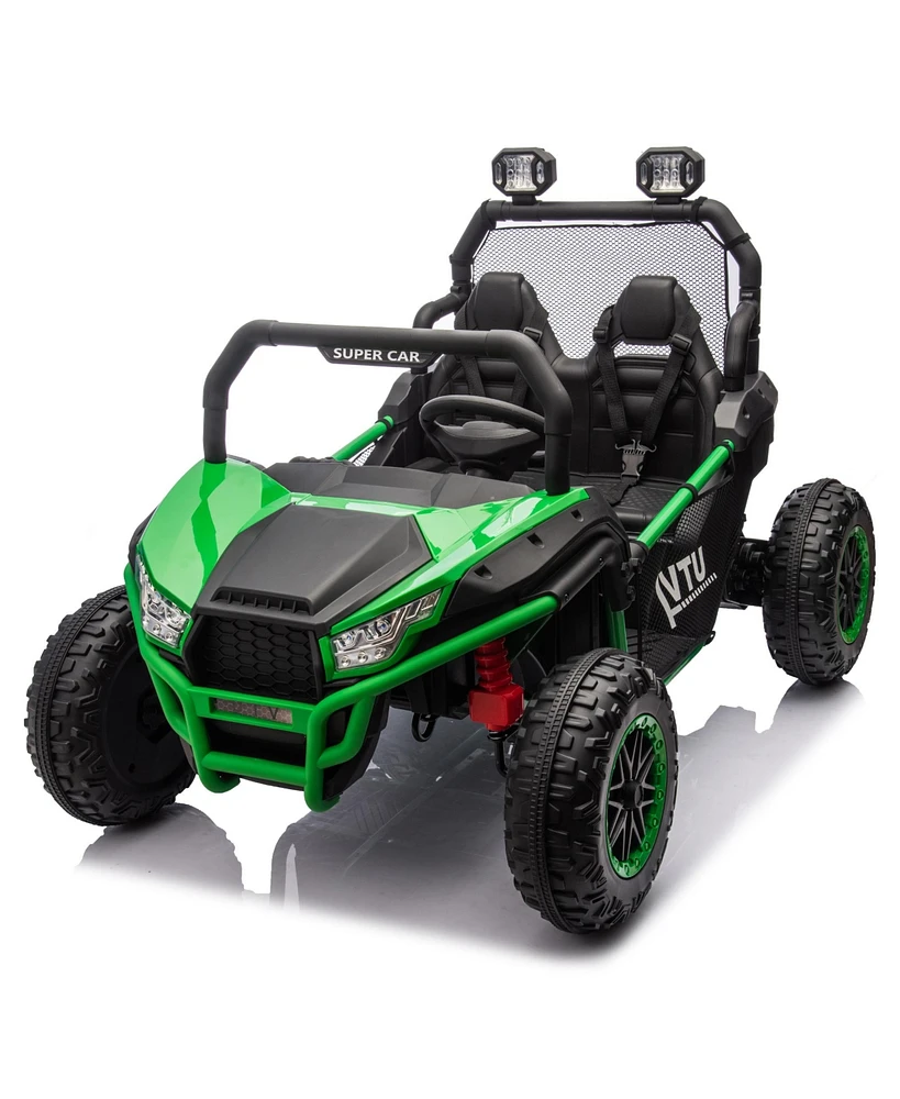 Simplie Fun 24V Two-seater Kids Ride On Utv W/Parents Control,400W Super Power, Four