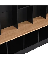 Wide Design Hall Tree with Storage Bench, Minimalist Shoe Cabinet with Cube Storage & Shelves, Multifunctional Coat Rack with 8 Hooks for Entryways, M