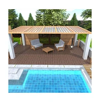 Streamdale Furniture Zz Style 12" Patio Deck Tiles, Diy Module Interlocking Decking Tiles Floor Tile, Easy and Quick Installation Court Tiles for Porc