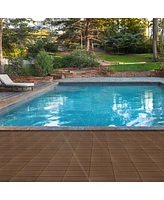 Plastic Composite Deck Tiles Set of 35pcs, Composite Decking Resist Rust, Water, Weather, Indoor&Outdoor, Easy to Diy & Maintain, Ideal for Patios, Ba