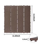 Plastic Interlocking Deck Tiles, 11.8" x11.8" (Pack of 44), Patio Flooring Outdoor Waterproof All Weather Use for Garden Poolside Front/Back