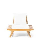 Acacia Wood Club Chair With Water-Resistant Cushions
