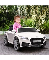 Simplie Fun 6V Kids Electric Ride On Car, Licensed Audi Tt Rs with Seat and Remote Control, Horn, Music, MP3 - White