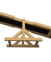 Wooden Dog Agility Seesaw for Training and Exercise, Platform Equipment Run Game Toy, Weather Resistant Pet Supplies, 71" L x 12" W x 12