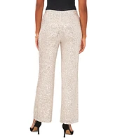 Msk Petite Sequined Mesh Pull-On Palazzo Pants