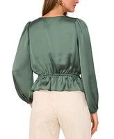 1.state Women's Drawstring-Waist V-Neck Top