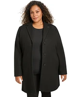 Calvin Klein Plus Notched-Collar Single-Breasted Coat