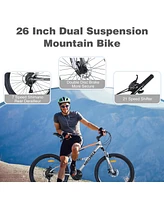 Streamdale Furniture 26 inch Mountain Bike 21-Speed Dual Suspension Aluminum Alloy Frame For Men and Women's Bike