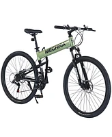 Streamdale Furniture 29" Folding Mountain Bike, Suspension Fork, Aluminium Alloy Frame 21Speed Mountain Bike