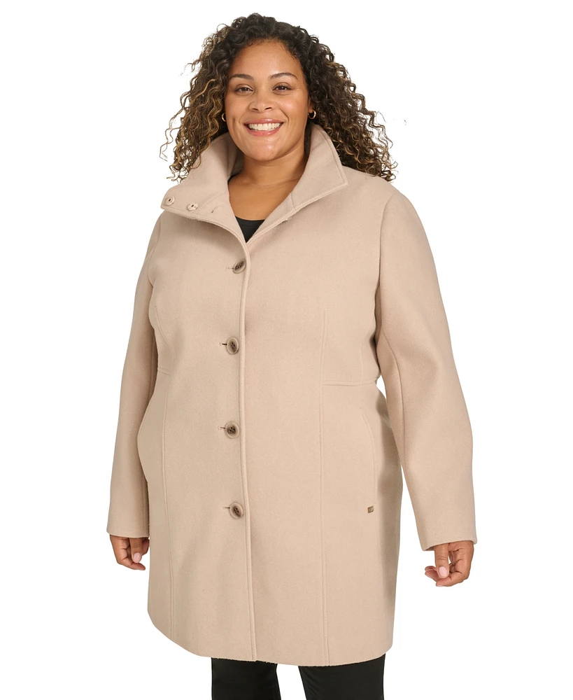 Calvin Klein Womens Plus Walker Coat, Created for Macys