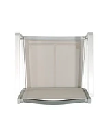 29.50" Barstools With Silver Rust-Proof Aluminum Frame, Grey Mesh, Set Of 2