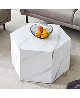 Simplie Fun Modern Mdf coffee table, with complex texture patterns