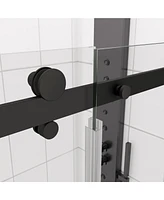 Streamdale Furniture Glass shower door, sliding door, with 5/16" tempered glass and Matted Black finish 4874