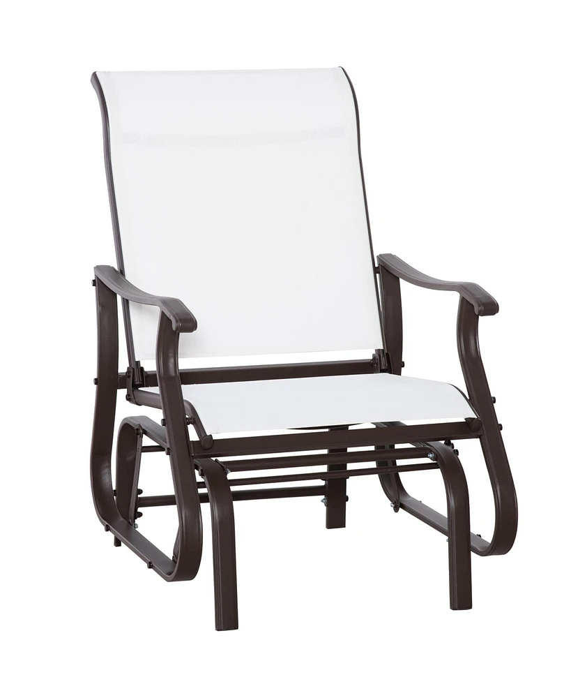 Streamdale Furniture Outdoor Glider Chair, Gliders for Outside Patio with Steel Frame and Mesh Fabric for Backyard, Garden, and Porch