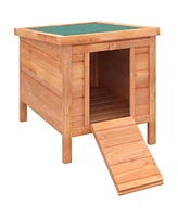 Streamdale Furniture Small Wooden Rabbit Hutch Bunny Cage Guinea Pig Cage Duck House Dog House with Openable & Waterproof Roof, Natural