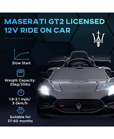 Simplie Fun Maserati GT2 Licensed Ride On Car, 12V Battery Powered Electric Car for Kids with Shock