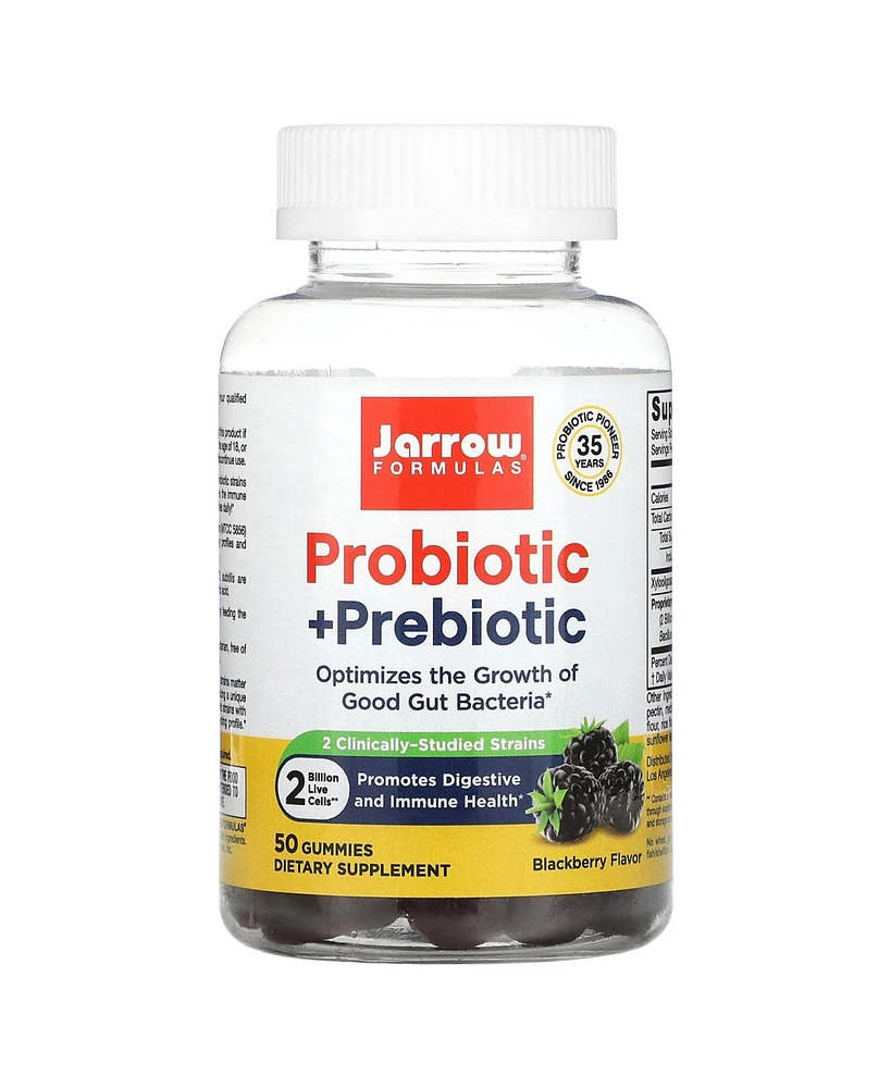 Jarrow Formulas Probiotic + Prebiotic, BlackBerry, 2 Billion, 50 Gummies