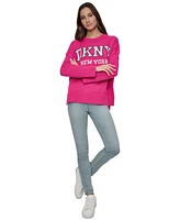 Dkny Jeans Women's Varsity Logo Crewneck Sweater