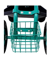 Rolling Garden Scooter Garden Cart Seat with Wheels and Tool Tray, 360 Swivel Seat, Green--refurbished