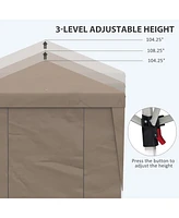 10' x 19.5' Pop Up Canopy Tent with Sidewalls, Upf 30+ Height Adjustable Large Party Tent Event Shelter with Leg Weight Bags and Wheeled Carry Bag for