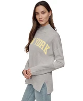 Dkny Jeans Women's New York Intarsia-Knit Mock Neck Sweater