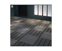 Streamdale Furniture 44 Pack 12x12 Square Waterproof Outdoor Deck Tiles - Interlocking, All-Weather, Slip-Resistant, Easy