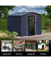 Simplie Fun Outdoor Storage Shed 8 x 6 Ft Large Metal Tool Sheds, Heavy Duty Storage House with Sliding Doors with Air Vent for Backyard Patio Lawn to