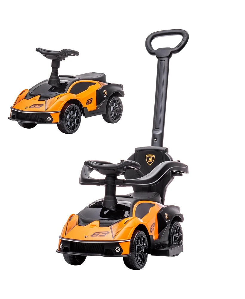 Simplie Fun 2-in-1 Ride On Push Car for Toddlers 1-3, Licensed Lamborghini Stroller Sliding Car, Push