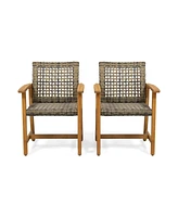 Hampton Wood And Wicker Dining Chair(Set Of 2)