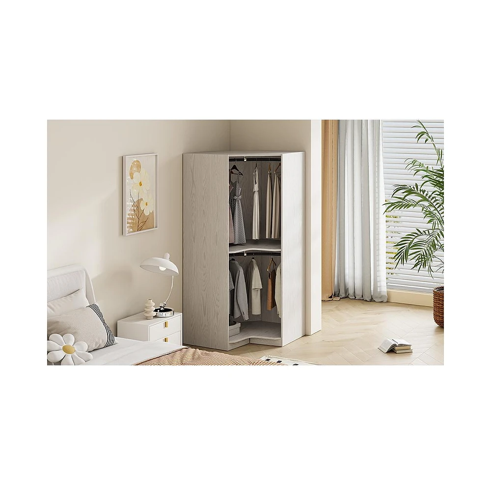 Streamdale Furniture Polygon Corner Wardrobe, Natural