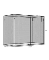 6' x 3' Crop Cage, Plant Protection Tent with Zippered Doors for Vegetable Garden, Backyard, Black