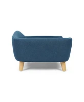 Simplie Fun Mid-Century Modern Dog Bed: Birch Wood, Tufted Cushion, Assembly Required