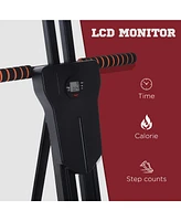 Vertical Climber, High-Intensity Cardio & Muscle Toning Exercise for Home Gym, Folding Steel, Adjustable Height, Display Monitor, 220 lbs. Weight Capa