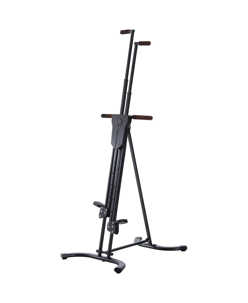 Vertical Climber, High-Intensity Cardio & Muscle Toning Exercise for Home Gym, Folding Steel, Adjustable Height, Display Monitor, 220 lbs. Weight Capa