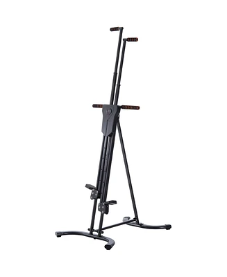 Vertical Climber, High-Intensity Cardio & Muscle Toning Exercise for Home Gym, Folding Steel, Adjustable Height, Display Monitor, 220 lbs. Weight Capa