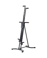 Vertical Climber, High-Intensity Cardio & Muscle Toning Exercise for Home Gym, Folding Steel, Adjustable Height, Display Monitor, 220 lbs. Weight Capa
