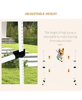 Streamdale Furniture 4 Piece Dog Agility Training Equipment for Dog Agility Course with Adjustable Height Jump Bars, Included Carry Bag, & Displacing