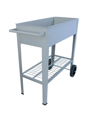 Aveyas Mobile Metal Raised Garden Bed Cart with Legs, Elevated Tall Planter Box with Wheels for Outdoor Indoors House Patio Backyard Vegetables Tomato
