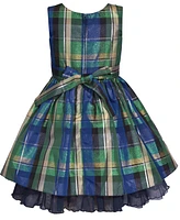 Bonnie Jean Toddler Girls Princess Seam Taffeta Plaid Dress