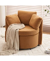 Slickblue Fabric Swivel Storage Chair with Back Cushion for Stylish Living Room Seating