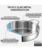 Cooks Standard 12-inch 5.5-Quart Multi-Ply Clad Stainless Steel Deep Saute Pan