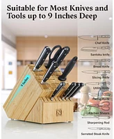 Cook N Home 25 Slots Bamboo Universal Knife Holder Countertop Butcher Block Knife Stand