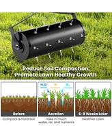 Costway 18" Manual Lawn Aerator Grass Aeration Tool Filled with Sand or Stone with Handle