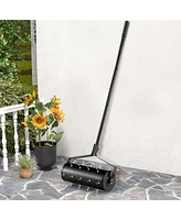 Costway 18" Manual Lawn Aerator Grass Aeration Tool Filled with Sand or Stone with Handle