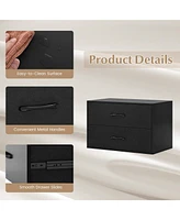 Costway 2-Drawer Stackable Storage Organizer with Anti-Topping Kits Stacking Drawer Chest